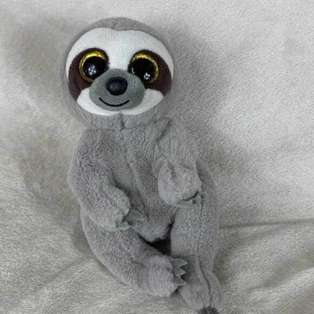 Ty Beanie Babies  SILAS the Gray Sloth 6 inch Stuffed Plush Animal Toy